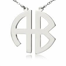 Personailzed Silver Two Initial Block Monogram Necklace Monogram Necklace Personalized Monogram Necklace Initial Necklace