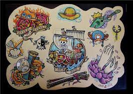One Piece Tattoo Flash Vol 1 Mugiwara No Ichimi By Missaciddoll On Deviantart One Piece Tattoos Pieces Tattoo Anime Tattoos