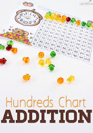 acorn addition with hundreds chart free printable