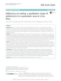 Latar belakang yang baik adalah yang disusun dengan sejelas mungkin dan bila perlu disertai dengan data atau fakta yang mendukung. Pdf Influences On Eating A Qualitative Study Of Adolescents In A Periurban Area In Lima Peru