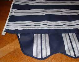Sold 8 X 8 Sunbrella Captain Navy Classic Awning For Sale Vinyl Welt Slides Into A C Channel Awning Rail Wit Vintage Trailers Vintage Trailer Trailer Awning