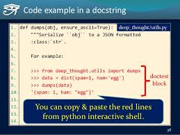 A python docstring is a string used to document a python module, class, function or method, so programmers can understand what it does in cases where the default value is none , meaning that the value will not be used. Sphinx Autodoc Automated Api Documentation Pycon My 2015