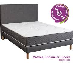 Ensemble Matelas A Ressorts Et Sommier Gris 140 190 Pack Armor