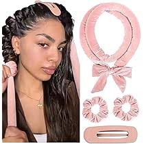 Amazon.com: Heatless Hair Curler,Blowout Heatless Curls Overnight,No Heat  Curling Rod Set with Satin Bonnet for Sleep in,Pink : Beauty & Personal Care