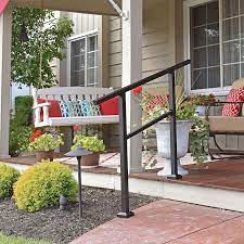 Anchor iron co · iron step railings. Freedom Heathrow 4 Ft X 1 5 In X 33 In Matte Black Aluminum Deck Handrail Kit Assembled In The Deck Railing Department At Lowes Com