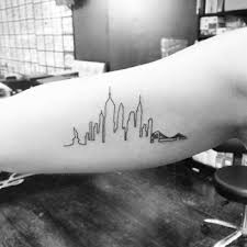 Half sleeve tattoos can be a great way to combine several different art styles. New York Skyline Tattoo On The Forearm Tattoogrid Net