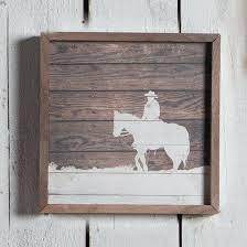 Cowboy Silhouette Wood Wall Art Cowgirl Delight Cowboy Wall Art Western Wall Art Wood Wall Art