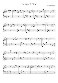 Imprimez la partition piano de ludwig van beethoven : La Lettre A Elise Sheet Music For Piano Solo Musescore Com