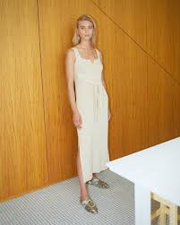 Melon Kaftan Dress Creme Melange Nanushka Dresses Kaftan Dress Nanushka