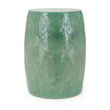 Unbranded Porter Green Garden Stool 41017 The Home Depot Ceramic Garden Stools Garden Stool Green Ceramics