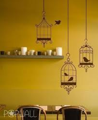 Hanging Bird Cage Decor Ideas Bird Cages Wall Decal Living Room Animal Wall Decals Wall Etsy Wall Decals Living Room Kitchen Wall Stickers Sticker Wall Art