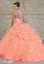Matching Stole Included Colors Available Mint Coral Iced Pink And White Quinceanera Dresses And 15 Dresses By Designer M Ball Dresses Quince Dresses Gowns