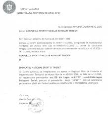 Contract colectiv de munca 2018. Sindicatul NaÈ›ional Sport È™i Tineret