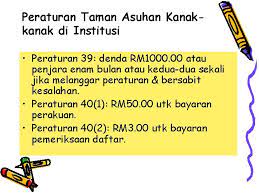 2 1 akta taman asuhan kanak kanak 1984 pindaan 2007. 1 3 2 Akta 308 Dan Akta 550