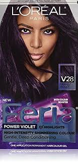 Loreal Feria Power Violet Hair Color V28 Deepest Violet Pack