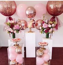 21st Birthday Flowers And Balloons Pin By Josie Michelle Events On Rose Gold And White 25th Birthday Rose Gold Party Party Decorations Christening Balloons