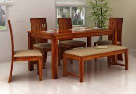 You can have your meal without cluttering up your entire table. Terex 6 Seater Dining Set With Bench Honey Finish 6 Seater Dining Table Dining Table Setting Dining Set With Bench