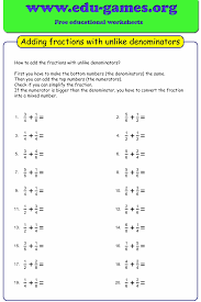 Adding Fractions With Unlike Denominators Worksheets Create Unlimited Worksheets With The Ulti In 2020 Adding Fractions Fractions Worksheets Math Fractions Worksheets