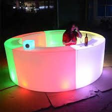 Tragbare LED-Barth eke leuchtende runde Saft Gartenmöbel LED beleuchtete Barth  eke Tisch Stuhl zum Verkauf