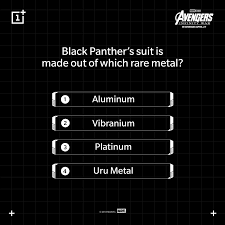 Oct 28, 2021 · marvel trivia questions and answers for superfans: Oneplus Are You Ready For The Marvel Studios Avengers Infinity War Trivia Quiz Here S Your First Question Black Panther S Suit Is Made Out Of Which Rare Metal See Marvel Studios