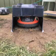 Flymo Robot Lawnmower Garage Built From A Ikea Samla Box 130l One Saw A Can Of Spray Paint On The Inside And 20 Min Later Hey Presto One A Samla Box