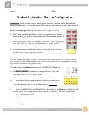Most atoms are stable with a configuration of eight valence electrons. Electronconfiguration Gizmo Lab Autosaved Docx Name Date Student Exploration Electron Configuration Vocabulary Atomic Number Atomic Radius Aufbau Course Hero