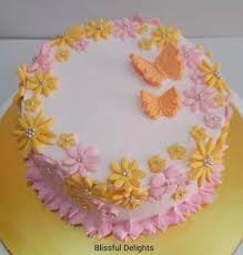 Flower cake is decorative only; Pastel Dreams Floral Cake Blissful Delights