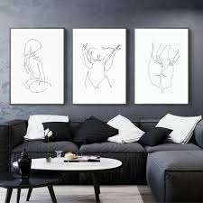 No physical item will be sent. Female Nude One Line Art Drawing Picture Nordic Canvas Painting Wall Art Figure Woman Body Minimalist Posters And Print For Room Hot Promo 66706d Cicig