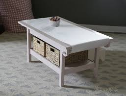 How To Simple Kids Pine Play Table With Paper Roll Holder Paintitpink Kids Art Table Table Furniture Plans Diy Kids Table