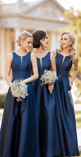 Elegant Simple Navy Blue Long Satin Bridesmaid Dress Custom Made Fashio Sorella Vita Bridesmaid Dresses Sleeveless Bridesmaid Dresses Simple Bridesmaid Dresses