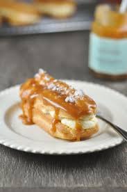 Salted Caramel Eclairs Eclair Recipe Food Eat Dessert