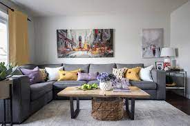How To Add Color And Bring A Charcoal Couch To Life Grey Sofa Decor Charcoal Sofa Charcoal Sofa Living Room
