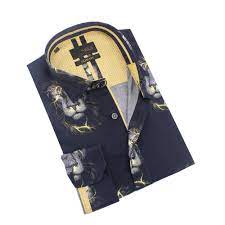 Electric Lion Button Down Print Shirt Eight X