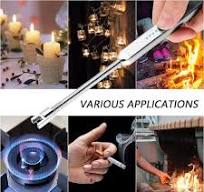 SenQWFa 7.5 in. Black Silver Windproof Arc USB Camp Candle ...