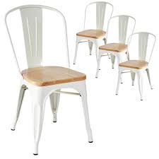 Tolix Replica Chair With Timber Seat Set Of 4 Dining Chairs Industrial Dining Chairs Next Dining Chairs