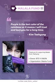 The 22nd letter of the english alphabet.: V Union Archive On Twitter Taehyung Gave Special Meaning To The Colour Purple Defining Long Lasting Love Trust Purple Also Represents Female Empowerment Symbolising Women S Rights Dignity V Union Donated To
