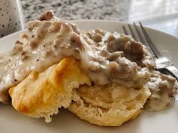 Image result for sausage gravy biscuits
