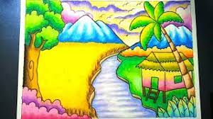 Kumpulan gambar mewarnai pemandangan alam anak sekolah 1. Gambar Mewarnai Pemandangan Gunung Coloring And Drawing