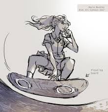 How to draw a hoverboard. Nayla Novotny Riot Polycount Contest Illustration Taliyah Academy Splash Art