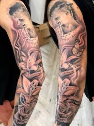 Shattered heart stitched heart tattoo. Broken Heart Tattoo Designs For Men
