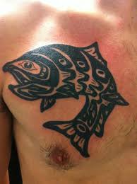Ultra violence tattoo, anchorage, alaska. Northwest Native American Tribal Salmon Blackwork Tattoo Com