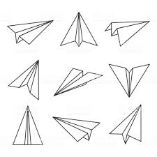 Paper Plane Outline Glider Made Out Of Folded Paper Toy Aircraft In 2020 Paper Plane Tattoo Paper Airplane Drawing Paper Plane