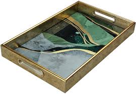 If you don't have a coffee table, make one! Amazon Com Serving Tray Coffee Table Tray Elegant Decorative Tray Ps And Printed Glass Table Tray Practical And Sturdy Design Easy To Clean And Washable Ideal For Coffee Breakfast Dessert Kitchen Dining