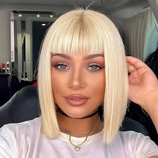 DM1810907-v4 Pastel Pink Short Synthetic Hair Wig with Bang [Final Sale]