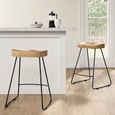 Hull Low Back Wood Metal Counter Height Barstool Threshold Metal Counter Stools Bar Stools Wood And Metal