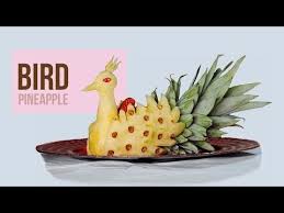 How To Make A Peacock With Pineapple J Pereira Art Carving Fruit Watermelon Carving Fruit Carving Fruit Art