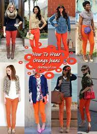 How To Wear Orange Jeans Moda Naranja Ropa Ropa Casual