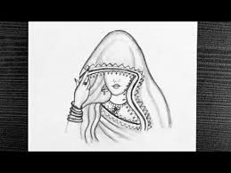 And now for something completely different…native american. Indian Woman Pencil Drawing How To Draw Beautiful Indian Woman Pencil Sketching Youtube