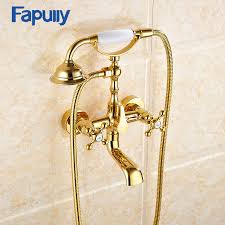 Universal rundle tub and shower valve sold by sears 6 inch centers. Fapully Wall Mount Diverter Gold Bath Phone Holder Tub Shower Faucet For The Bathroom Buy Tub Faucet Shower Faucet Wall Mounted Tub Faucet Product On Alibaba Com