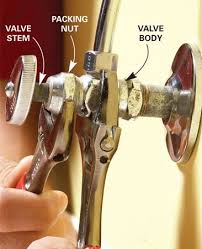 tighten packing nut to stop leak